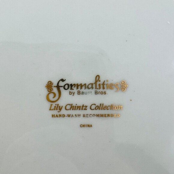 Baum Bros. Lily Chintz Collection Floral Plate 8.5" Porcelain - Picture 3 of 6